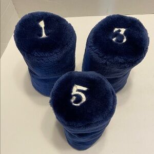 Set of 3 JEF World of Golf Deluxe Barrel Club Covers for 1,3,5 Blue Protection